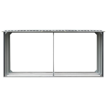 Capannone da Giardino in Acciaio Zincato 330x92x153cm Grigio