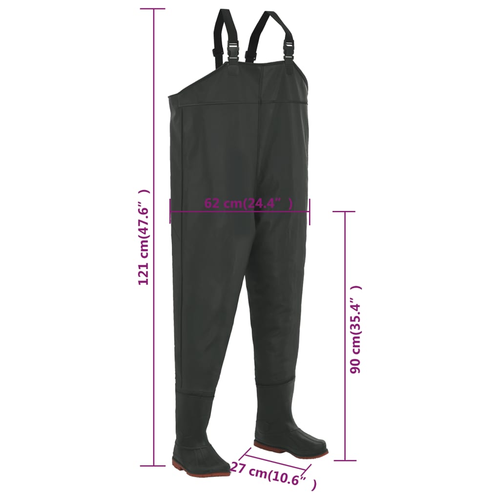 Pantaloni Impermeabili con Stivali Verdi Taglia 42