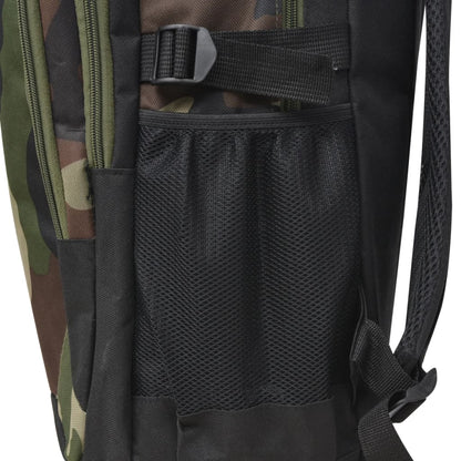 Zaino da Scuola 40L Nero e Mimetico