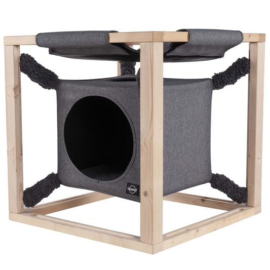 Cuccia per Gatti con Amaca Catcube Grigia M 54x54x54 cm