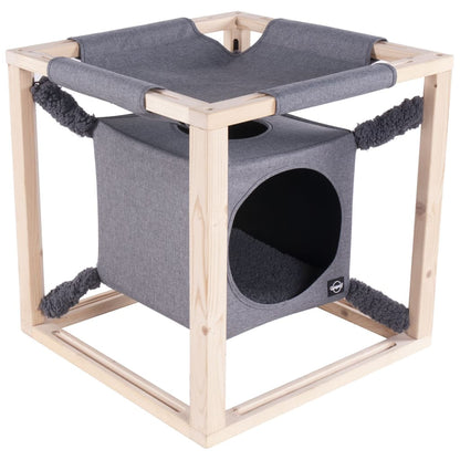 Cuccia per Gatti con Amaca Catcube Grigia M 54x54x54 cm