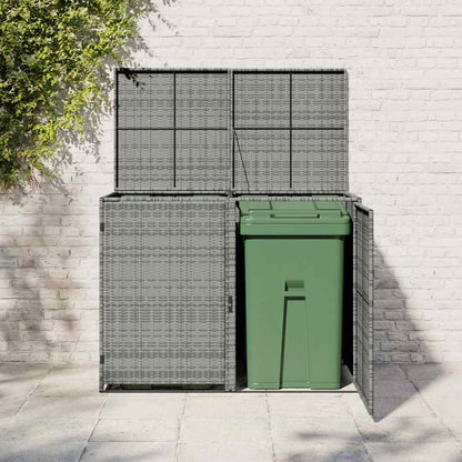 Copribidone Rifiuti Doppio in Polyrattan Antracite 148x77x111cm