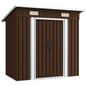 Capanno Attrezzi da Giardino Marrone 194x121x181 cm in Acciaio