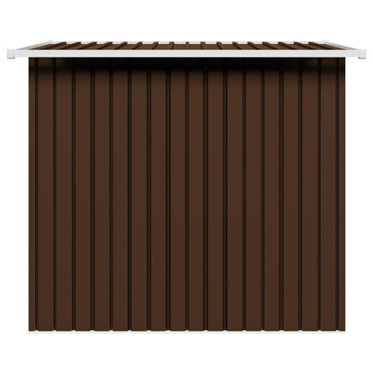 Capanno Attrezzi da Giardino Marrone 194x121x181 cm in Acciaio