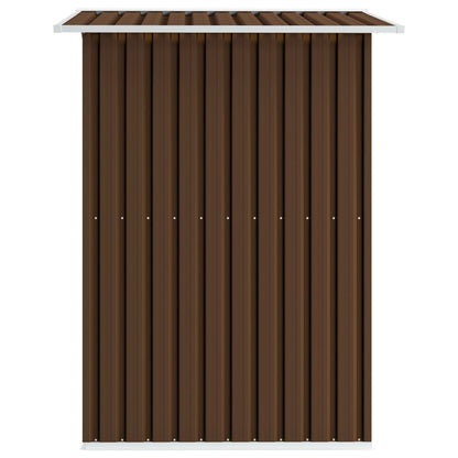 Capanno Attrezzi da Giardino Marrone 204x132x186 cm in Acciaio