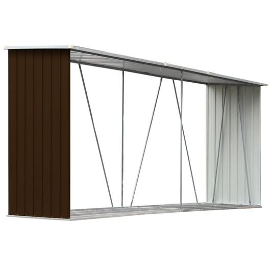Capannone da Giardino in Acciaio Zincato 330x84x152cm Marrone