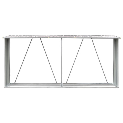 Capannone da Giardino in Acciaio Zincato 330x84x152cm Marrone