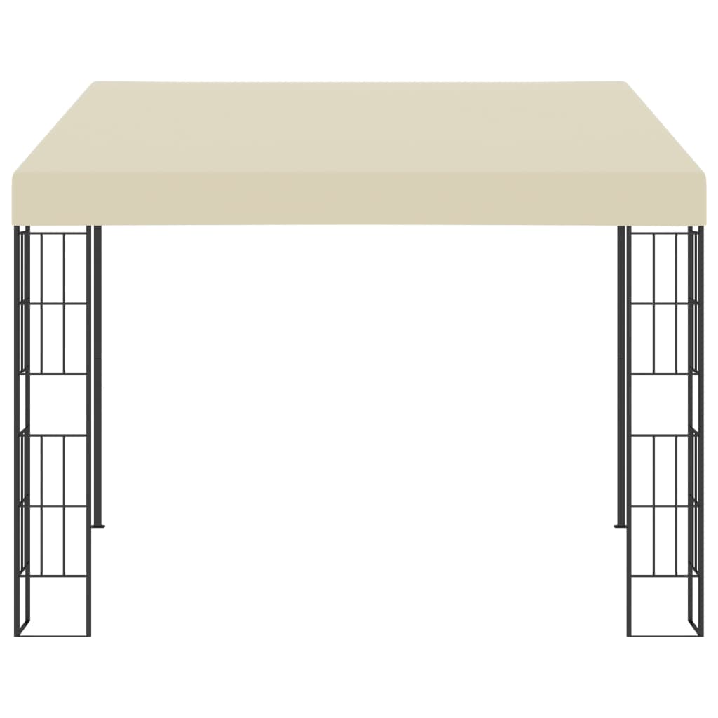 Gazebo a Parete 3x3 m Crema in Tessuto