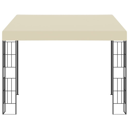 Gazebo a Parete 3x3 m Crema in Tessuto