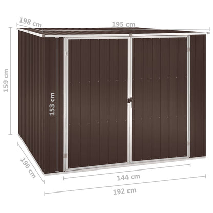 Capanno da Giardino Marrone 195x198x159 cm in Acciaio Zincato