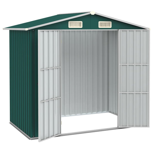 Capanno da Giardino Verde 205x129x183 cm in Acciaio Zincato