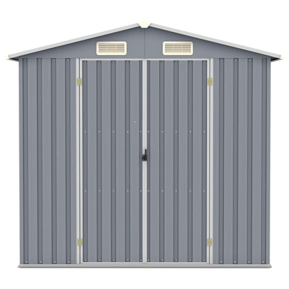 Capanno da Giardino Grigio 205x129x183 cm in Acciaio Zincato