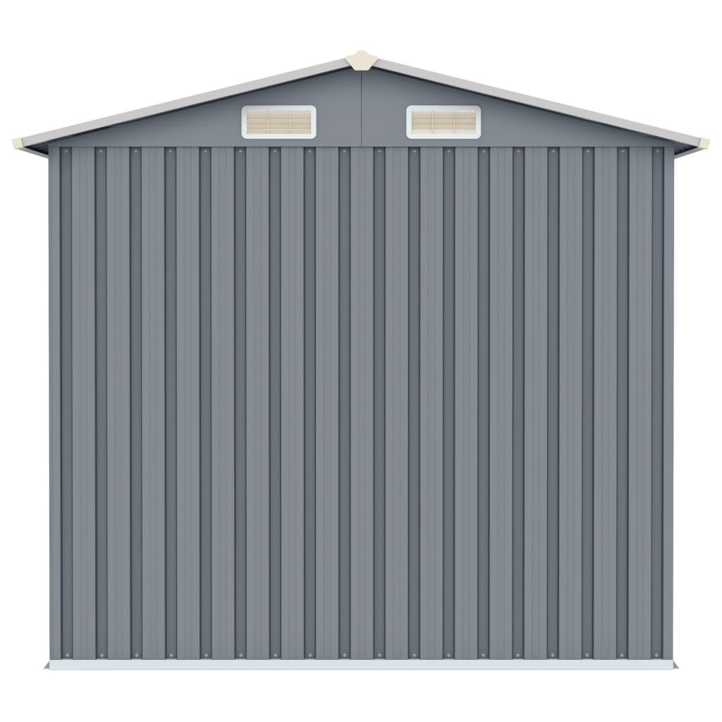 Capanno da Giardino Grigio 205x129x183 cm in Acciaio Zincato