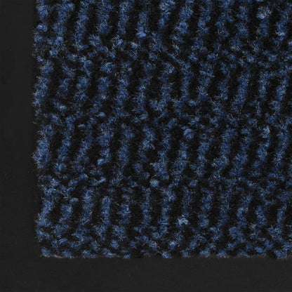 Tappeti Antipolvere 2 pz Rettangolari Trapuntati 60x90 cm Blu