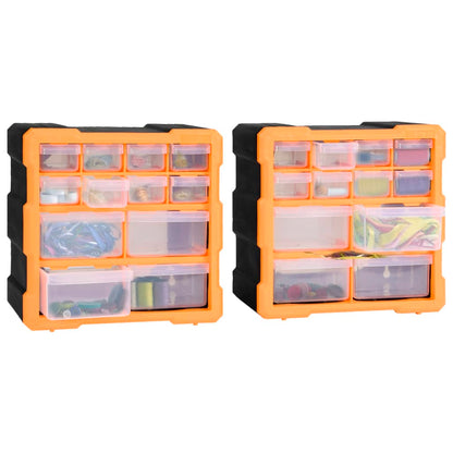 Mobili Contenitori con 12 Cassetti 2 pz 26,5x16x26 cm