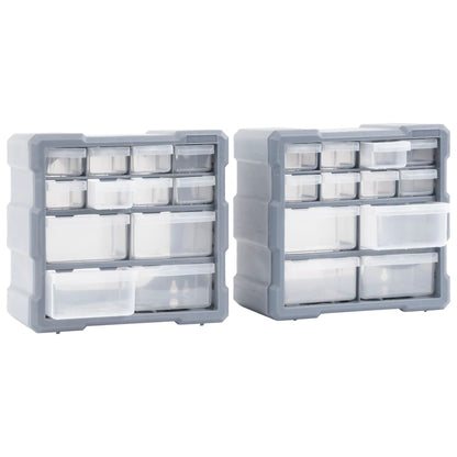 Mobili Contenitori con 12 Cassetti 2 pz 26,5x16x26 cm