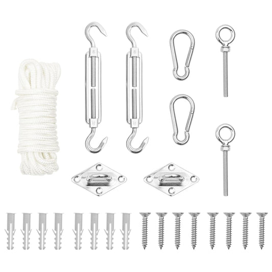 Set Accessori per Vela Parasole 5 pz in Acciaio Inossidabile