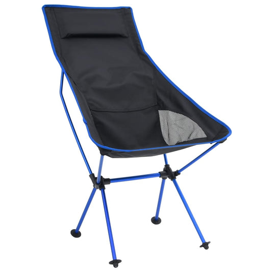 Sedia da Campeggio Pieghevole PVC e Acciaio Nero