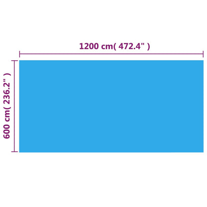 Copripiscina Rettangolare 1200x600 cm in PE Blu