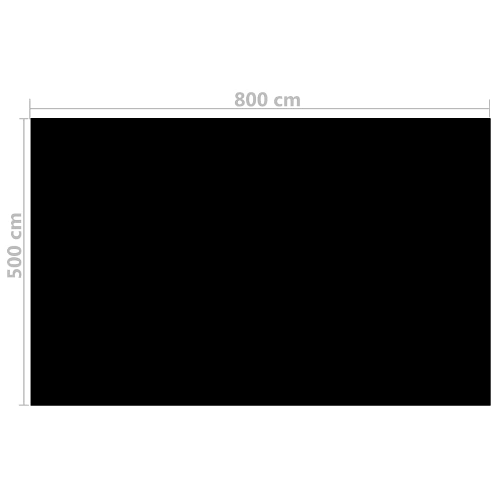 Copripiscina Rettangolare 800x500 cm in PE Nero