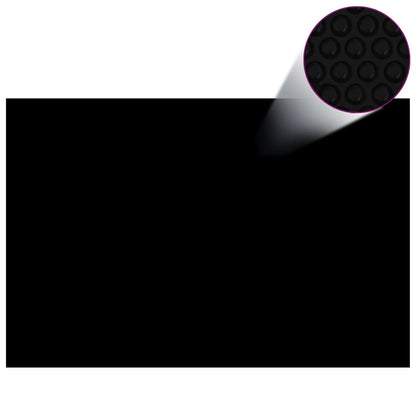 Pellicola Galleggiante Solare PE Piscina 600x400 cm Nero e Blu