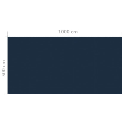 Pellicola Galleggiante Solare PE Piscina 1000x500 cm Nero e Blu