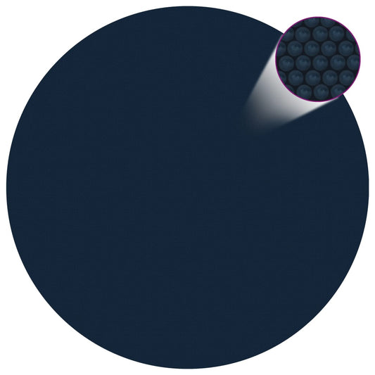 Pellicola Galleggiante Solare PE per Piscina 356 cm Nero e Blu