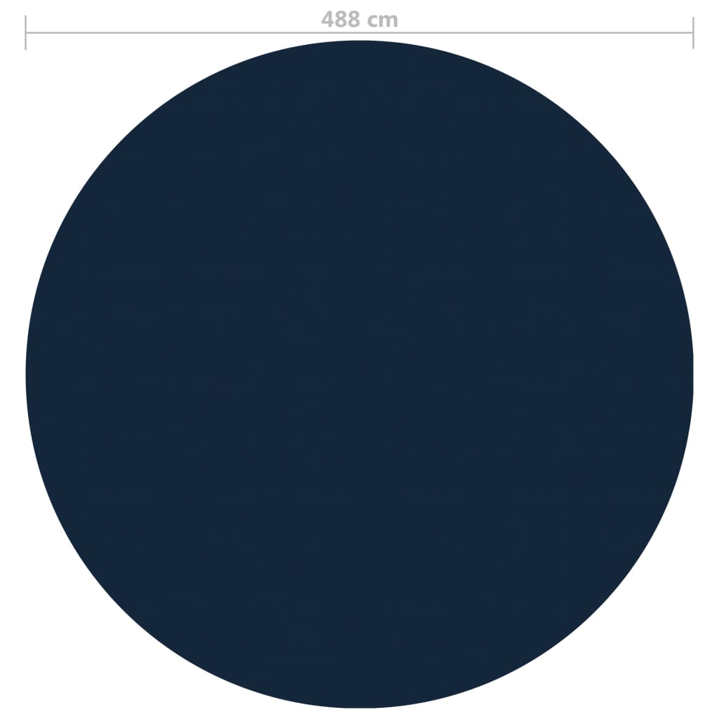 Pellicola Galleggiante Solare PE per Piscina 488 cm Nero e Blu