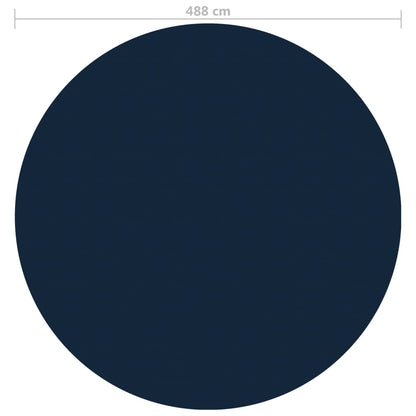 Pellicola Galleggiante Solare PE per Piscina 488 cm Nero e Blu