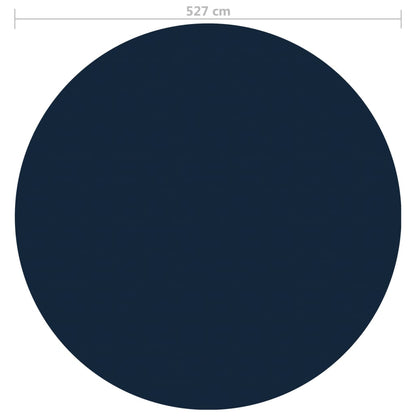 Pellicola Galleggiante Solare PE per Piscina 527 cm Nero e Blu