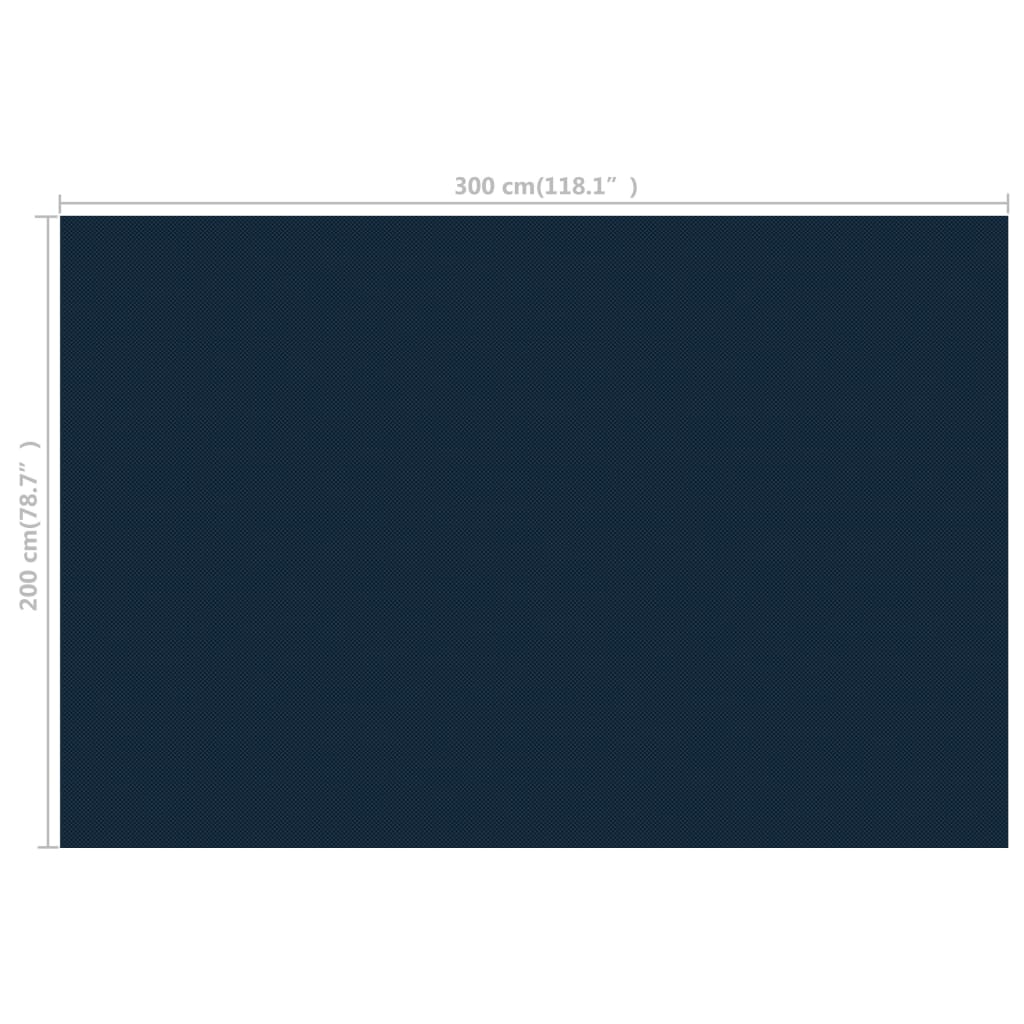 Pellicola Galleggiante Solare PE Piscina 300x200 cm Nero e Blu