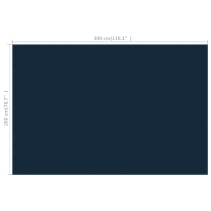 Pellicola Galleggiante Solare PE Piscina 300x200 cm Nero e Blu