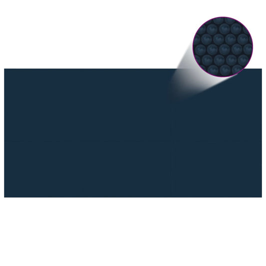 Pellicola Galleggiante Solare PE Piscina 732x366 cm Nero e Blu