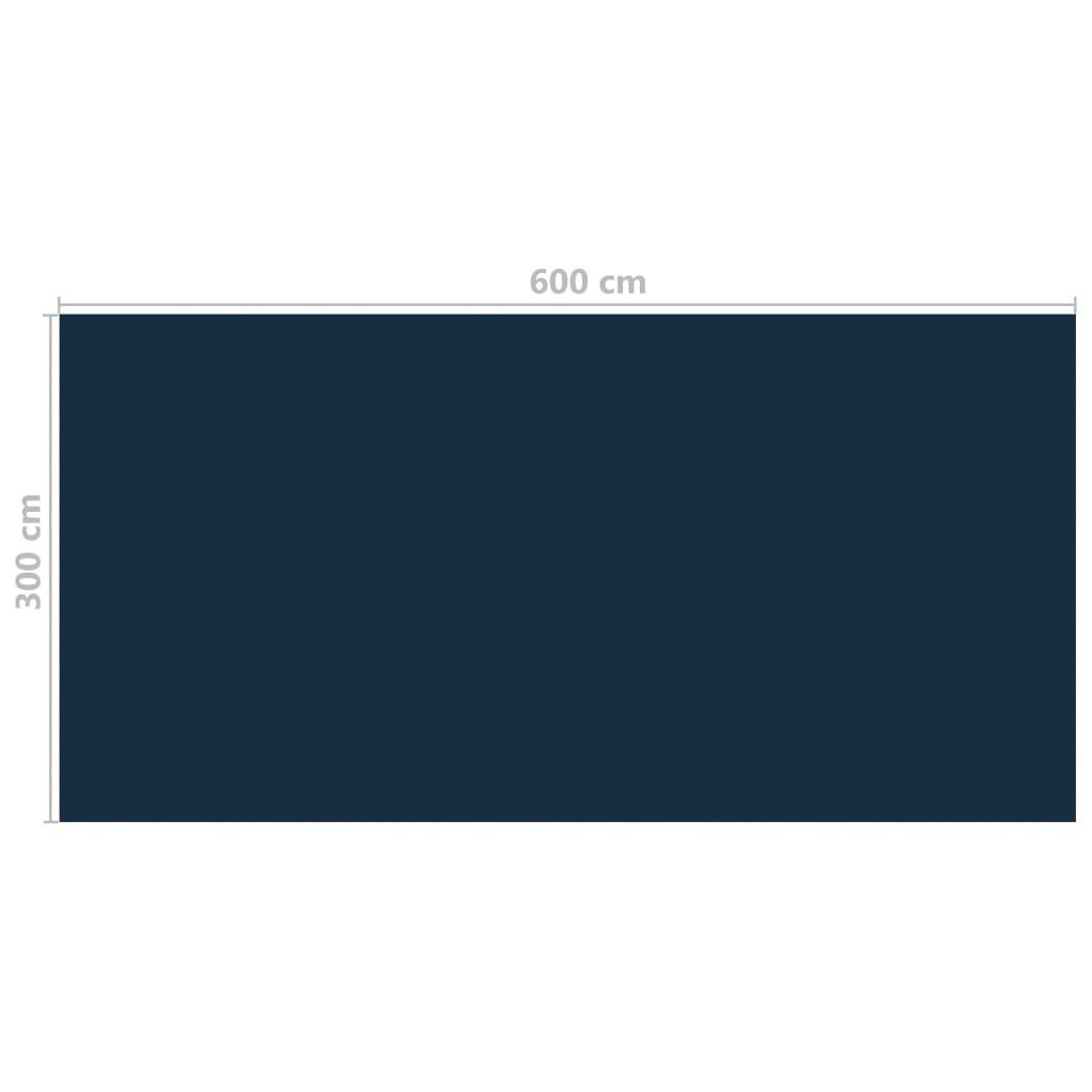 Pellicola Galleggiante Solare PE Piscina 600x300 cm Nero e Blu
