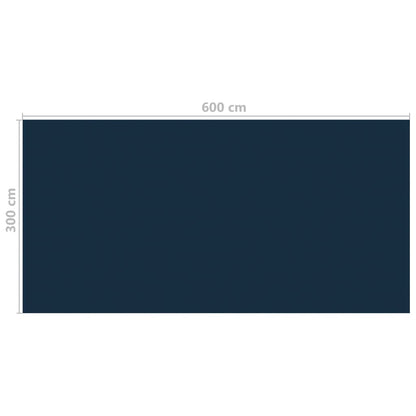 Pellicola Galleggiante Solare PE Piscina 600x300 cm Nero e Blu