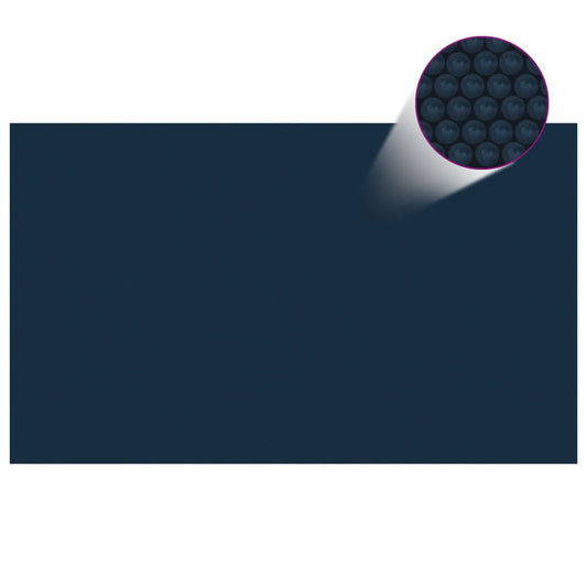 Pellicola Galleggiante Solare PE Piscina 500x300 cm Nero e Blu