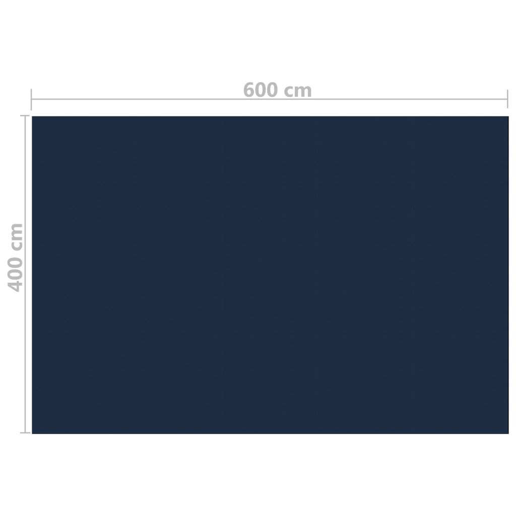 Pellicola Galleggiante Solare PE Piscina 600x400 cm Nero e Blu