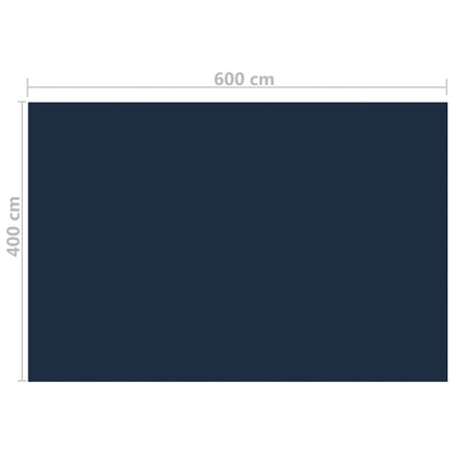 Pellicola Galleggiante Solare PE Piscina 600x400 cm Nero e Blu