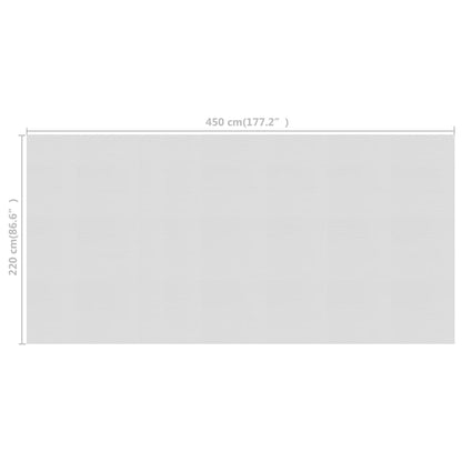 Pellicola Galleggiante Solare PE Piscina 450x220 cm Grigia