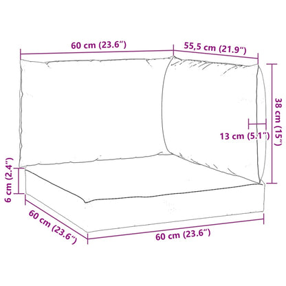 Cuscini per Pallet 3 pz Blu in Tessuto Oxford