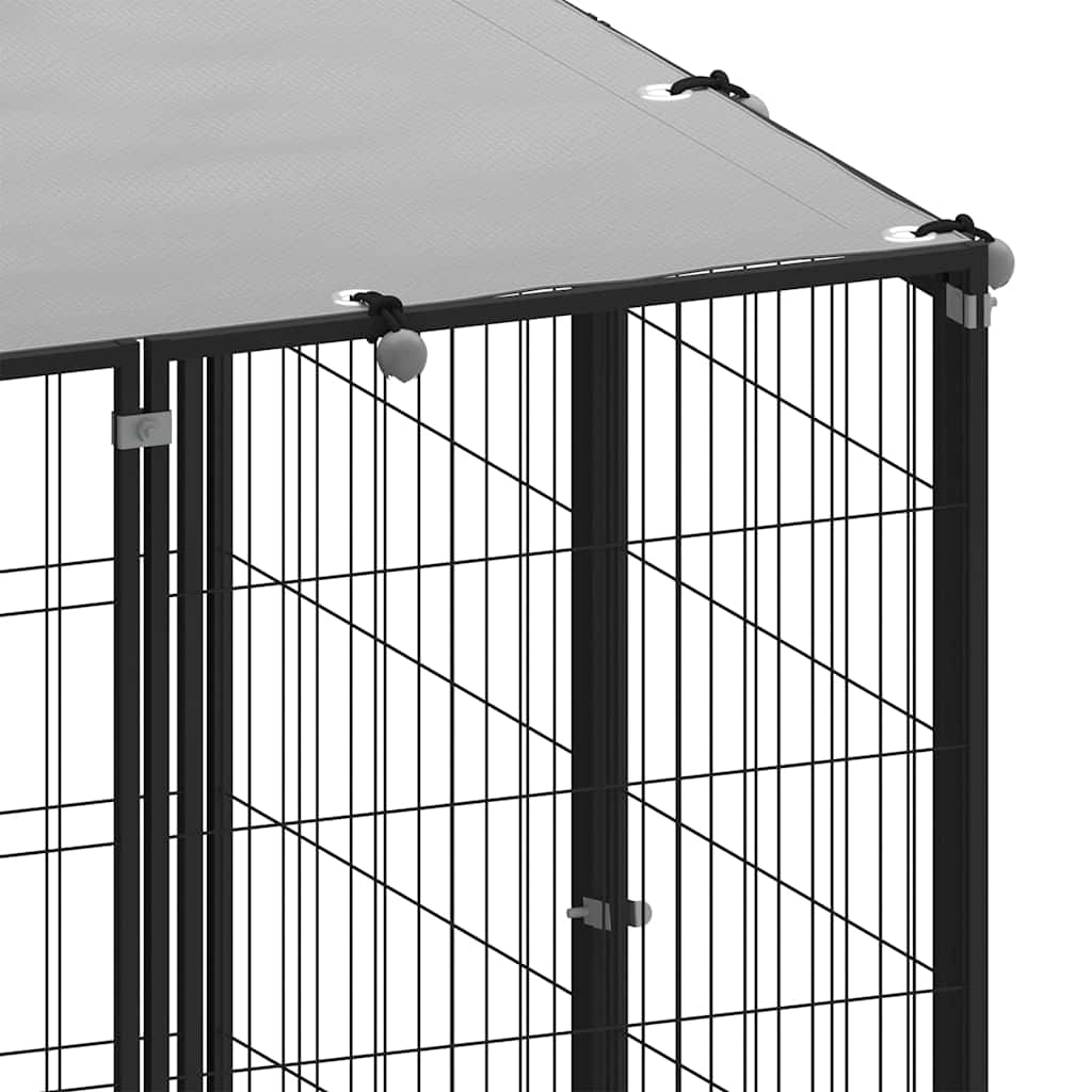 Gabbia per Cani Nera 110x110x110 cm in Acciaio