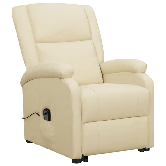 Poltrona Alzapersona Crema in Similpelle