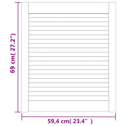 Anta con Design a Lamelle 69x59,4 cm in Legno di Pino