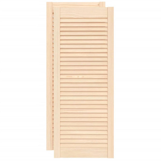 Ante con Design a Lamelle 2 pz 99,3x39,4 cm in Legno di Pino