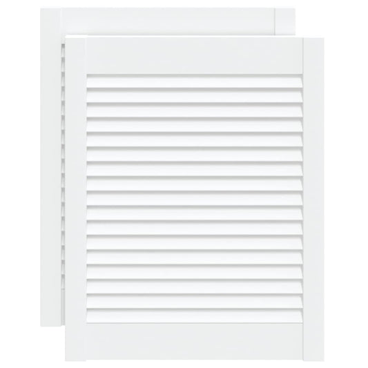 Ante a Lamelle 2 pz Bianche 61,5x49,4 cm in Legno di Pino