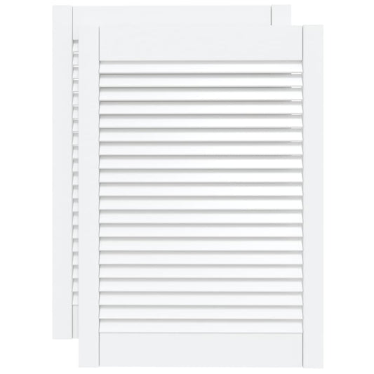 Ante a Lamelle 2 pz Bianche 69x49,4 cm in Legno di Pino