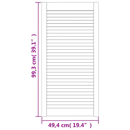 Ante a Lamelle 4 pz Bianche 99,3x49,4 cm in Legno di Pino