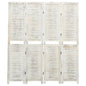 Divisorio a 4 Pannelli Bianco Antico 140x165 cm in Legno
