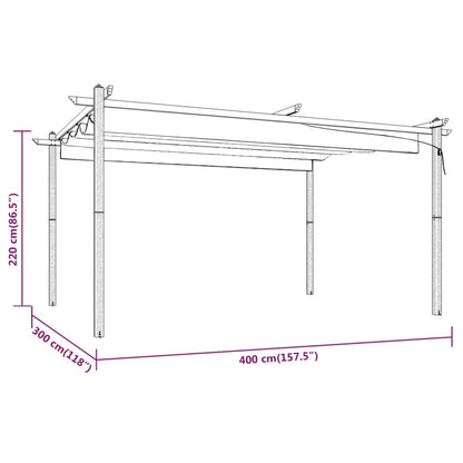 Pergola da Giardino con Tetto Retrattile 4x3 m Antracite