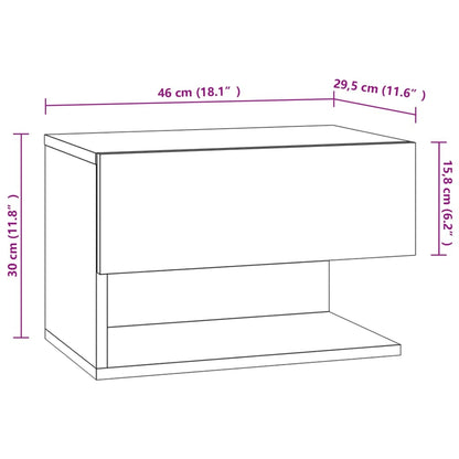 Comodini a Muro 2 pz Grigio Cemento